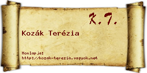 Kozák Terézia névjegykártya